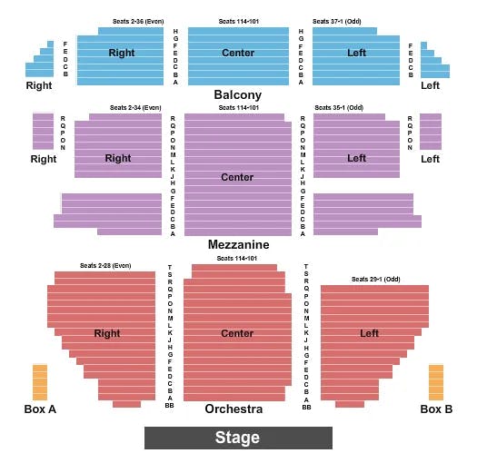 ST JAMES THEATRE ENDSTAGE 2 Seating Map Seating Chart