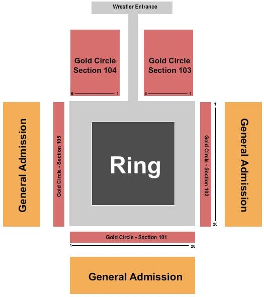ST PETERSBURG ARMORY WWE NXT Seating Map Seating Chart