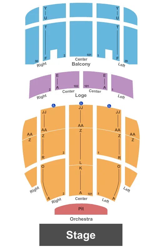 STANLEY THEATRE UTICA ENDSTAGE Seating Map Seating Chart