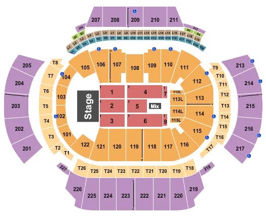 STATE FARM ARENA GA ENDSTAGE 2 Seating Map Seating Chart