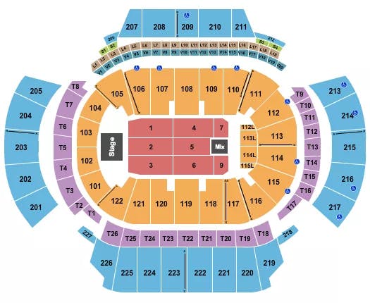 STATE FARM ARENA GA ENDSTAGE 9 Seating Map Seating Chart