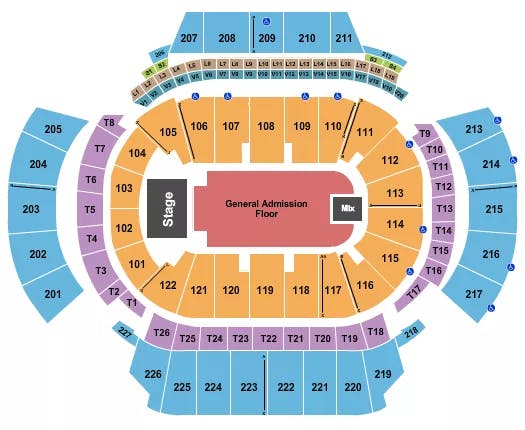 STATE FARM ARENA GA ENDSTAGE GA FLR 3 Seating Map Seating Chart