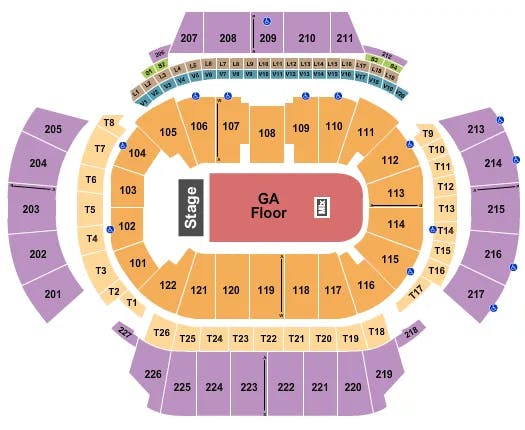 STATE FARM ARENA GA ENDSTAGE FULL GA FLOOR Seating Map Seating Chart