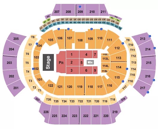 STATE FARM ARENA GA KINGS OF LEON Seating Map Seating Chart