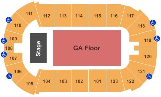  END STAGE GA Seating Map Seating Chart