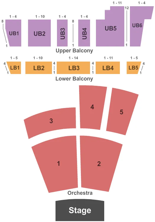 STATE THEATRE ME END STAGE Seating Map Seating Chart