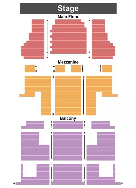 STATE THEATRE UNIONTOWN END STAGE Seating Map Seating Chart