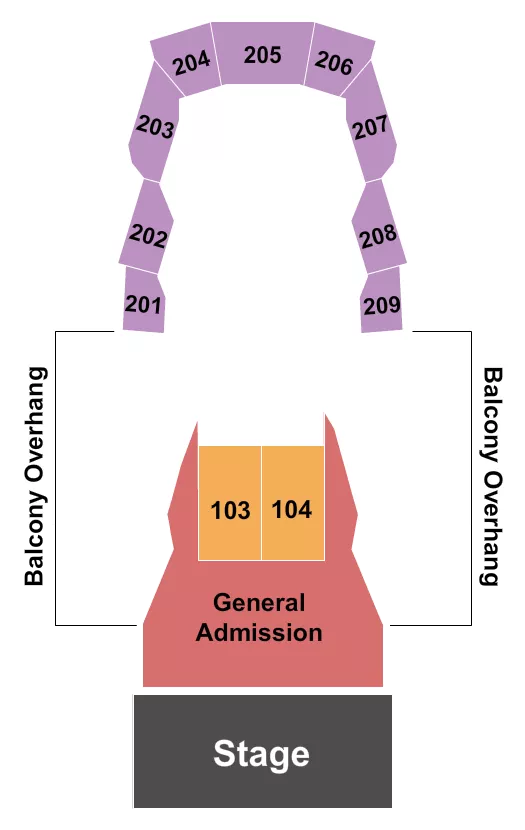  ENDSTAGE WITH GA Seating Map Seating Chart