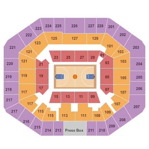 STEPHEN C OCONNELL CENTER BASKETBALL Seating Map Seating Chart