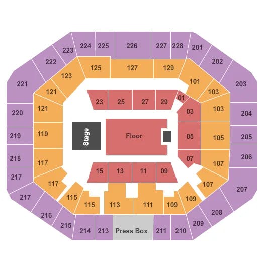 STEPHEN C OCONNELL CENTER END STAGE GA Seating Map Seating Chart