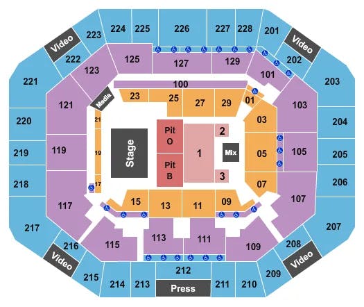 STEPHEN C OCONNELL CENTER ENDSTAGE PITS Seating Map Seating Chart