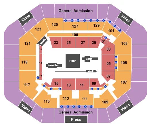STEPHEN C OCONNELL CENTER GYMNASTICS Seating Map Seating Chart