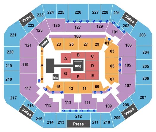 STEPHEN C OCONNELL CENTER WWE 2 Seating Map Seating Chart