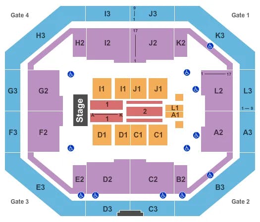 STEPHEN C OCONNELL CENTER END STAGE Seating Map Seating Chart