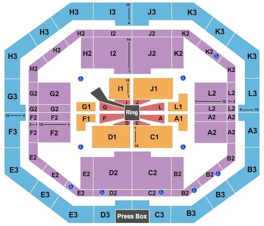 STEPHEN C OCONNELL CENTER WWE Seating Map Seating Chart