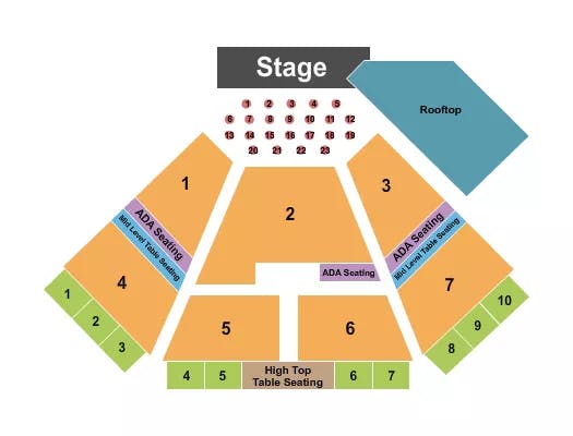  ENDSTAGE PIT TABLES Seating Map Seating Chart