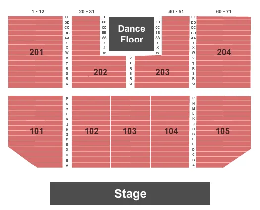  ENDSTAGE Seating Map Seating Chart