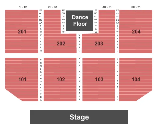  END STAGE Seating Map Seating Chart