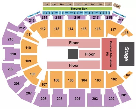  ENDSTAGE GA PIT 4 Seating Map Seating Chart
