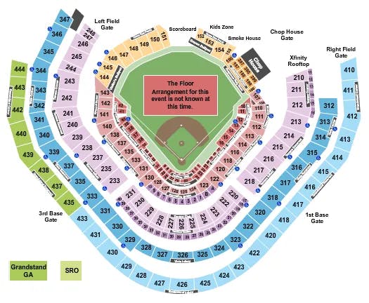  GENERIC FIELD Seating Map Seating Chart