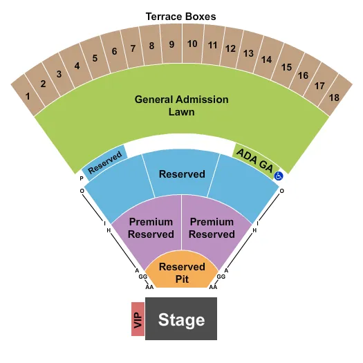  ENDSTAGE VIP RESERVED Seating Map Seating Chart