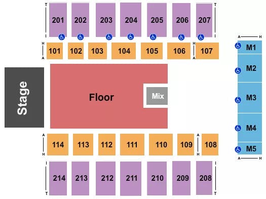  END STAGE GA FLOOR 2 Seating Map Seating Chart