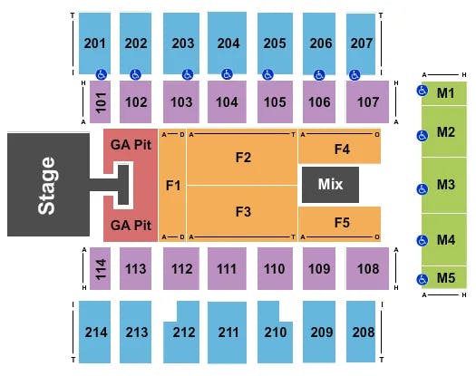  KANE BROWN Seating Map Seating Chart