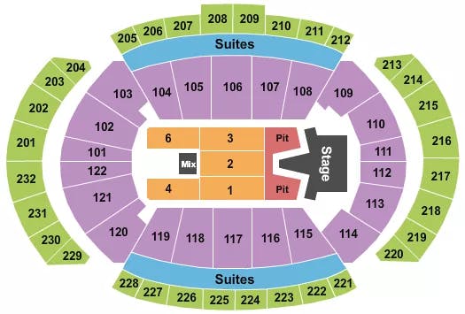 T MOBILE CENTER AJR Seating Map Seating Chart