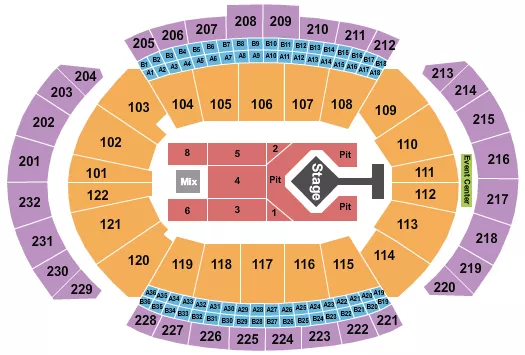 T MOBILE CENTER BLINK 182 Seating Map Seating Chart