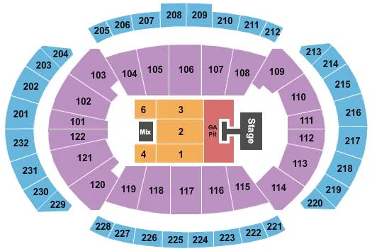 T MOBILE CENTER JASON ALDEAN Seating Map Seating Chart