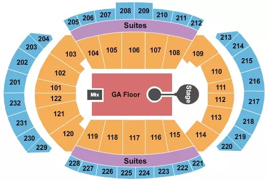 T MOBILE CENTER KID CUDI Seating Map Seating Chart