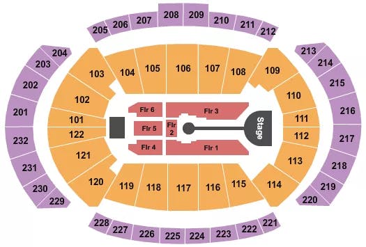 T MOBILE CENTER LAUREN DAIGLE Seating Map Seating Chart