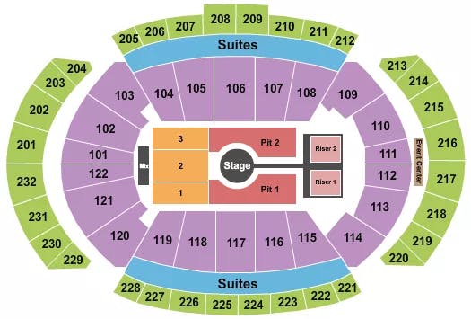 T MOBILE CENTER PESO PLUMA Seating Map Seating Chart