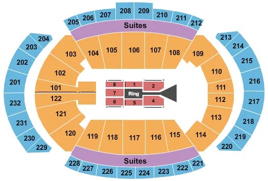 T MOBILE CENTER WWE 2 Seating Map Seating Chart