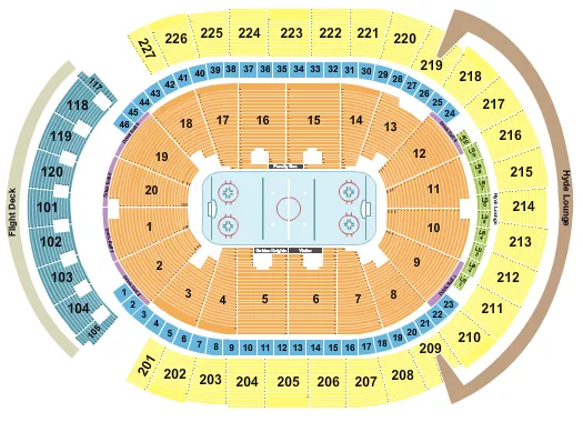 T MOBILE ARENA HOCKEY ROWS Seating Map Seating Chart