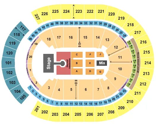 T MOBILE ARENA NICKELBACK Seating Map Seating Chart