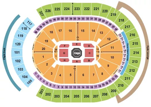 T MOBILE ARENA UFC 2 Seating Map Seating Chart