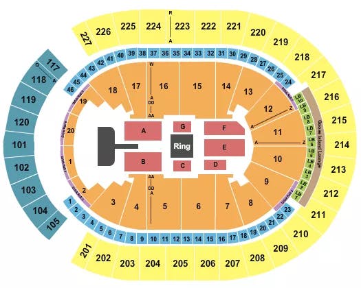T MOBILE ARENA WRESTLING AEW Seating Map Seating Chart