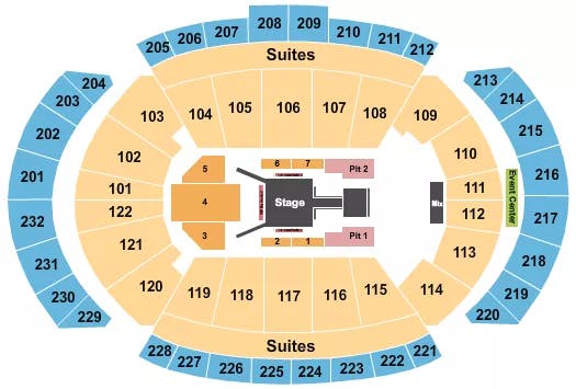 T MOBILE CENTER FUERZA REGIDA Seating Map Seating Chart