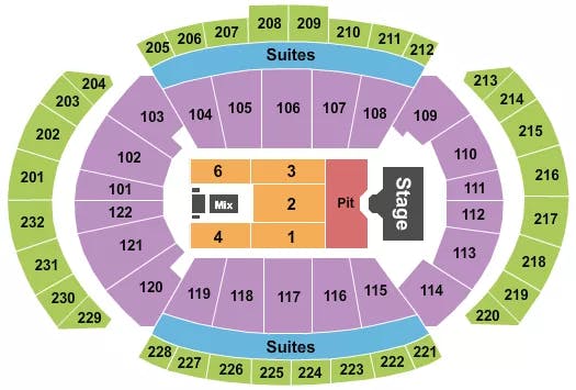 T MOBILE CENTER NICKELBACK Seating Map Seating Chart