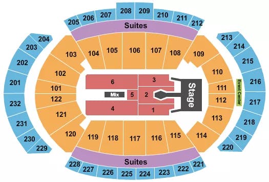 T MOBILE CENTER TIM MCGRAW Seating Map Seating Chart