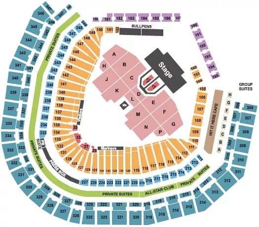 T MOBILE PARK DEF LEPPARD Seating Map Seating Chart