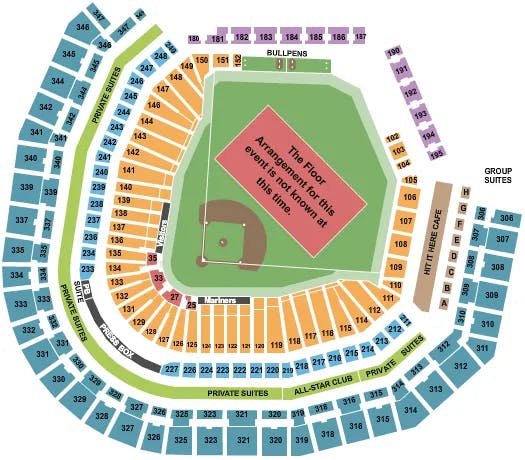 T MOBILE PARK GENERIC FLOOR Seating Map Seating Chart
