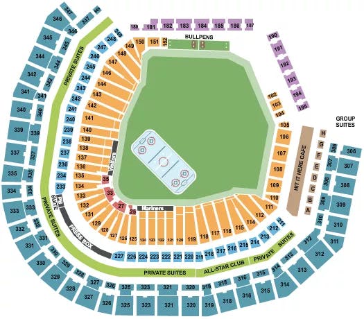 T MOBILE PARK HOCKEY Seating Map Seating Chart