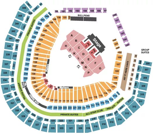 T MOBILE PARK KANE BROWN Seating Map Seating Chart