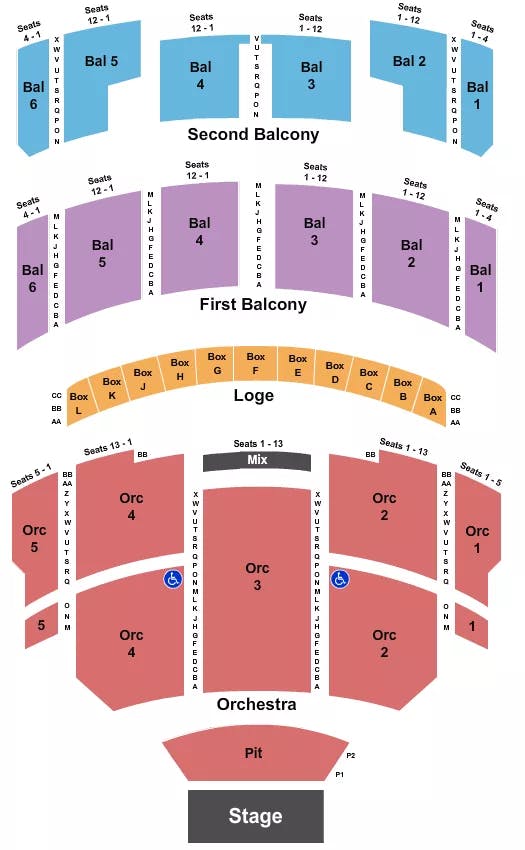  ENDSTAGE PIT Seating Map Seating Chart