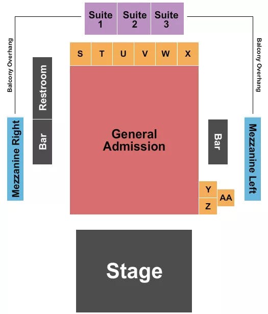 TANNAHILLS TAVERN AND MUSIC HALL ENDSTAGE 2 Seating Map Seating Chart