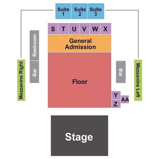 TANNAHILLS TAVERN AND MUSIC HALL ENDSTAGE Seating Map Seating Chart