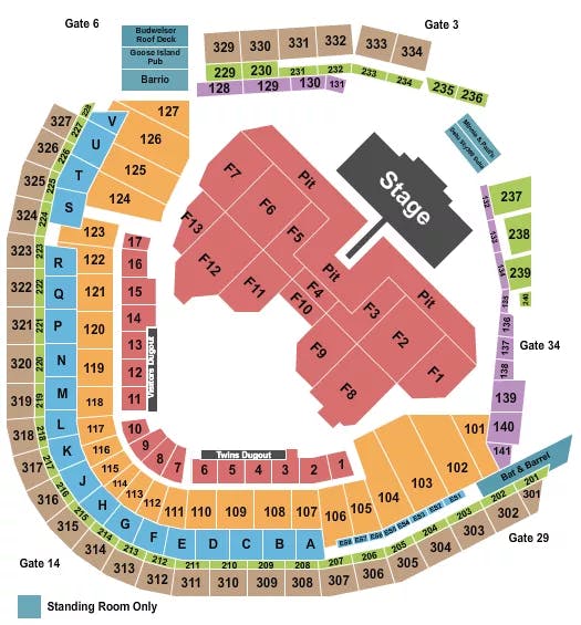  FOO FIGHTERS Seating Map Seating Chart