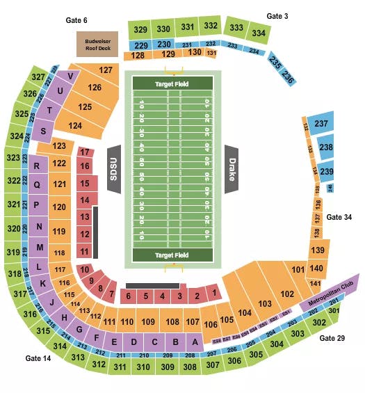  FOOTBALL COLLEGE Seating Map Seating Chart